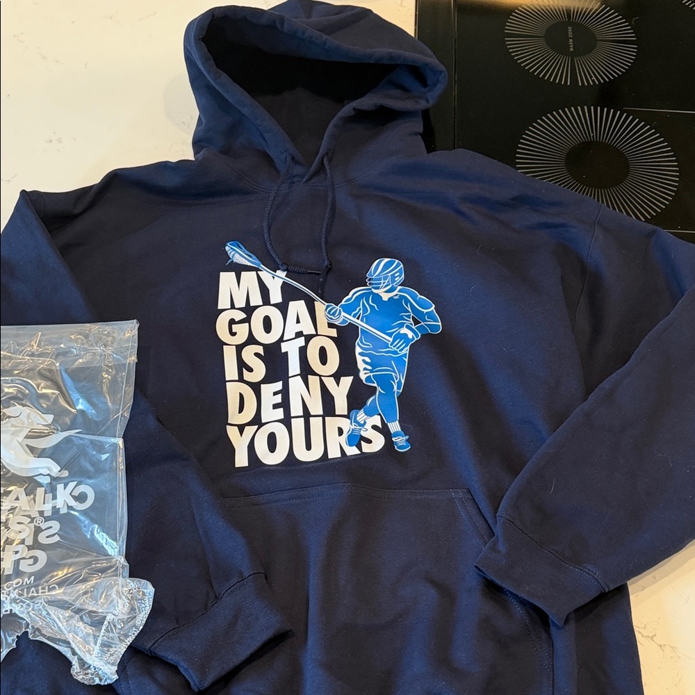 NEW! Gildan Navy Blue Lacrosse Hoodie- XL